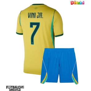 Brazílie Vinicius Junior #7 Dětské Domácí dres komplet MS 2026 Krátký Rukáv (+ trenýrky)